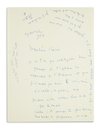 COCTEAU, JEAN. Two Autograph Letters Signed, Jean / [asterisk], to Marlene Dietrich (Marlene or Marlene dear), in French.